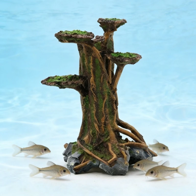 Искусственное моховое дерево-к – обзор и цена Planted Aquarium With Driftwood